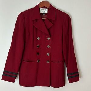 Kasper Red Double-Breasted Blazer